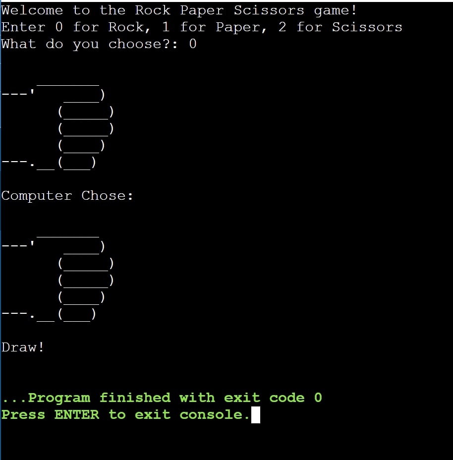 Rock Paper Scissors (Python)